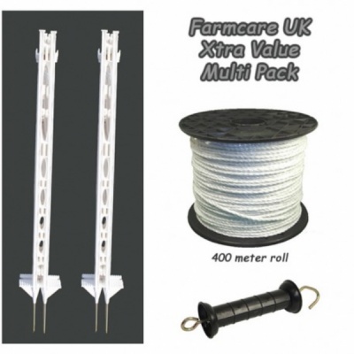 3ft Post,400m Rope Xvalue Kit WHITE